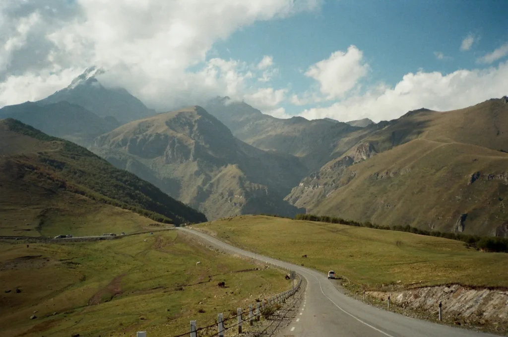 Mountain road in Kazbegi, Georgia