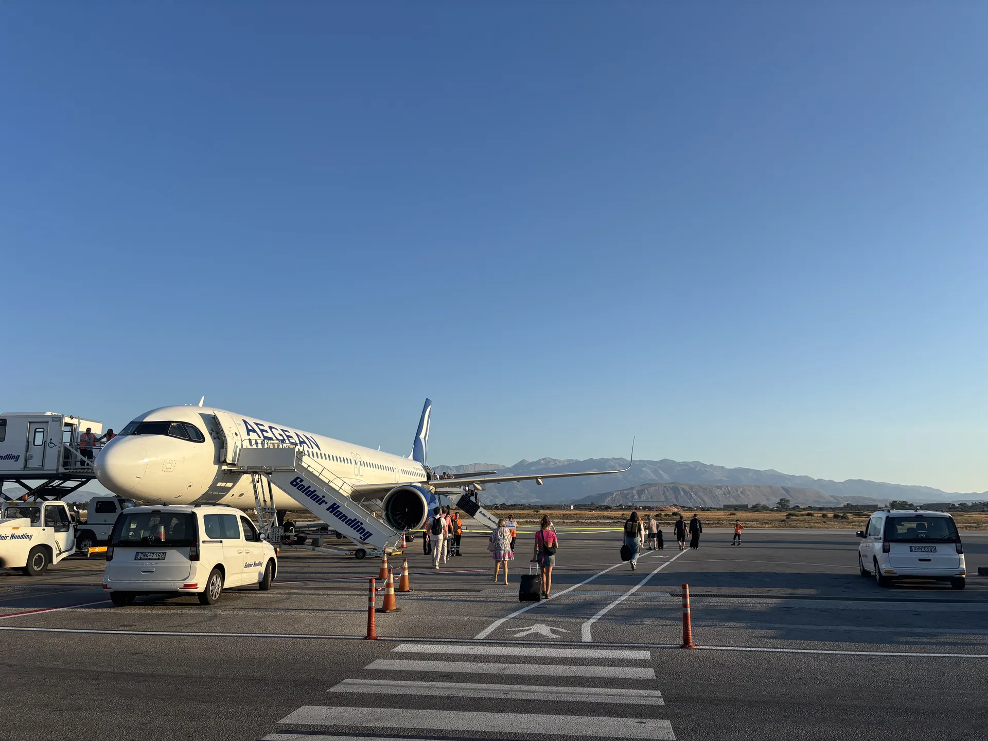 Passengers boarding a flight to Georgia